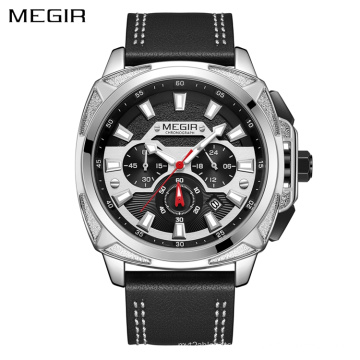 MEGIR 2128G wholesale  men's belt wrist  watches  waterproof design leather band quartz watches